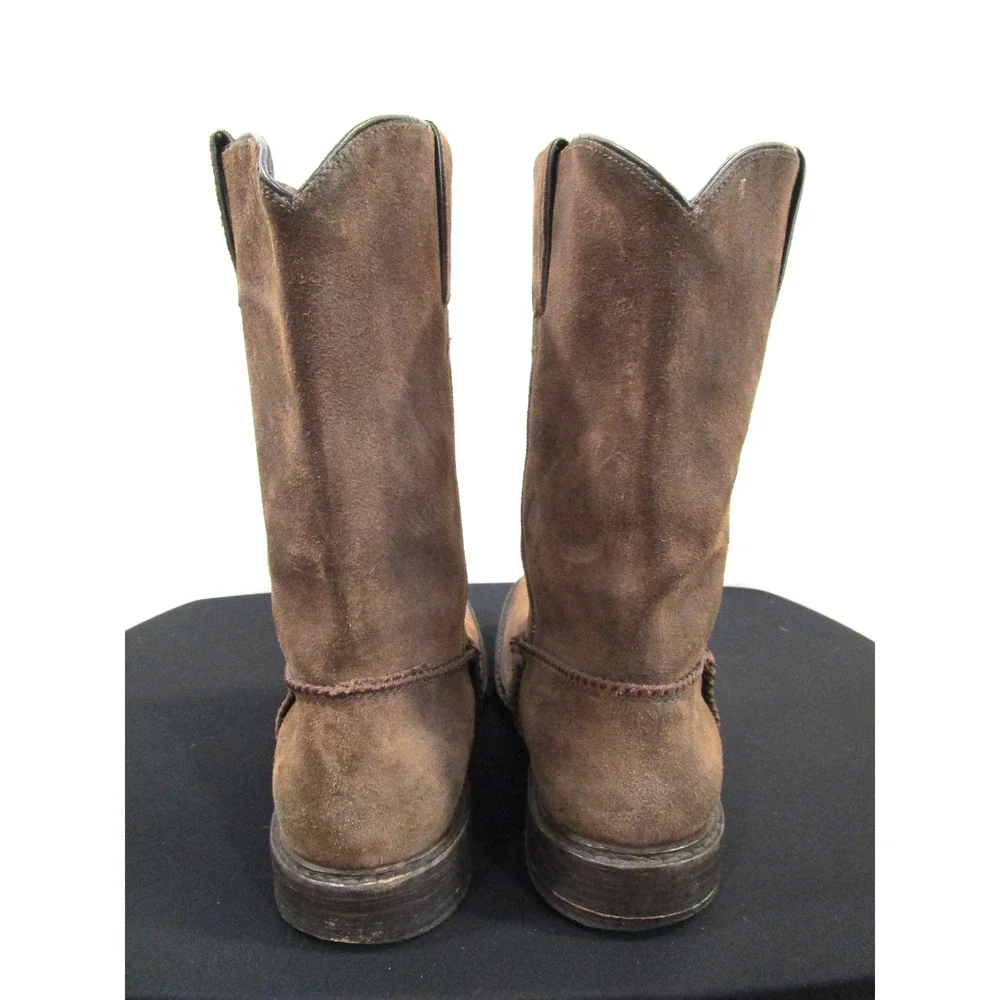 Frye Brown Suede Marco Roper Western Cowboy Boots Men 9.5 D